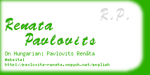renata pavlovits business card